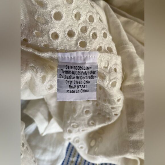 Johnny Was 4 For Love & Liberty White Embroidered Cardigan Sz M Línen Boho - Picture 12 of 12